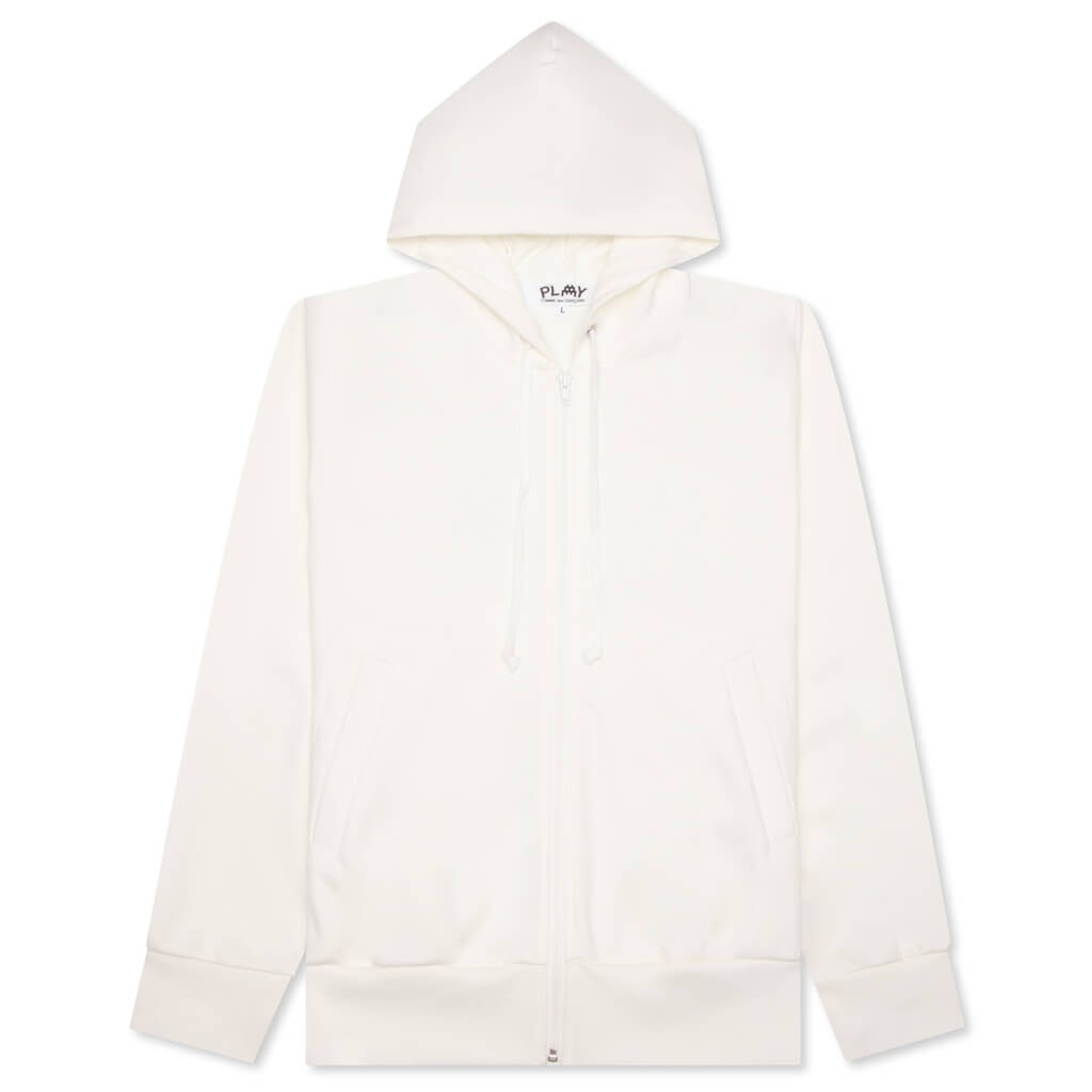 COMME DES GARCONS PLAY X THE ARTIST INVADER WOMEN'S FULL-ZIP HOODIE - OFF-WHITE - 1