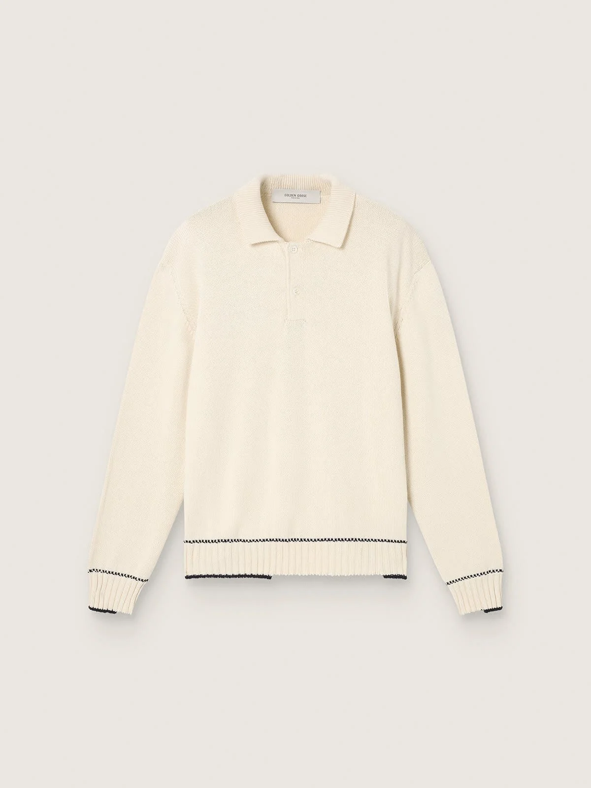 Men's polo shirt in white cotton - 1