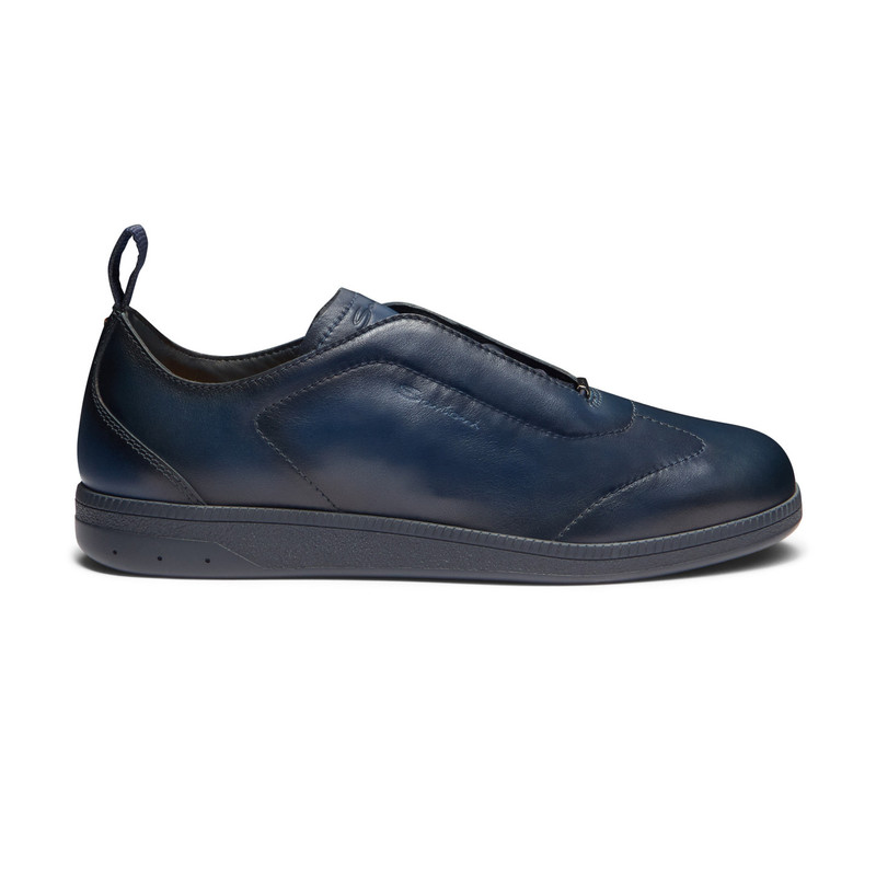 Men's blue leather sneaker 1