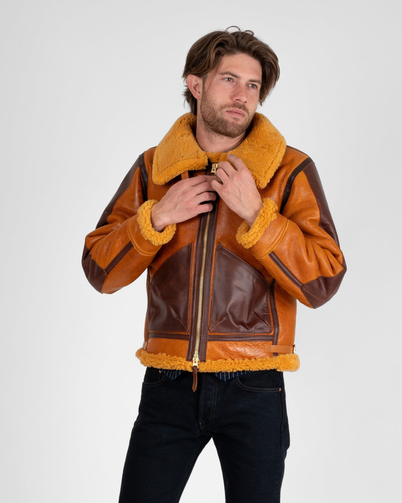 Iron Heart IHSB-B3-YEL Iron Heart x Simmons Bilt Type B-3 Flight Jacket - Vintage Yellow outlook