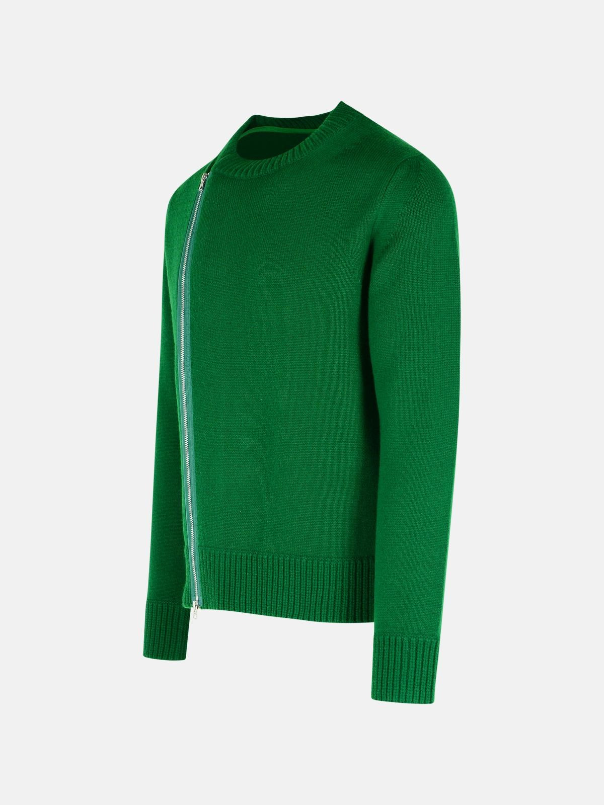 GREEN WOOL SWEATER - 2