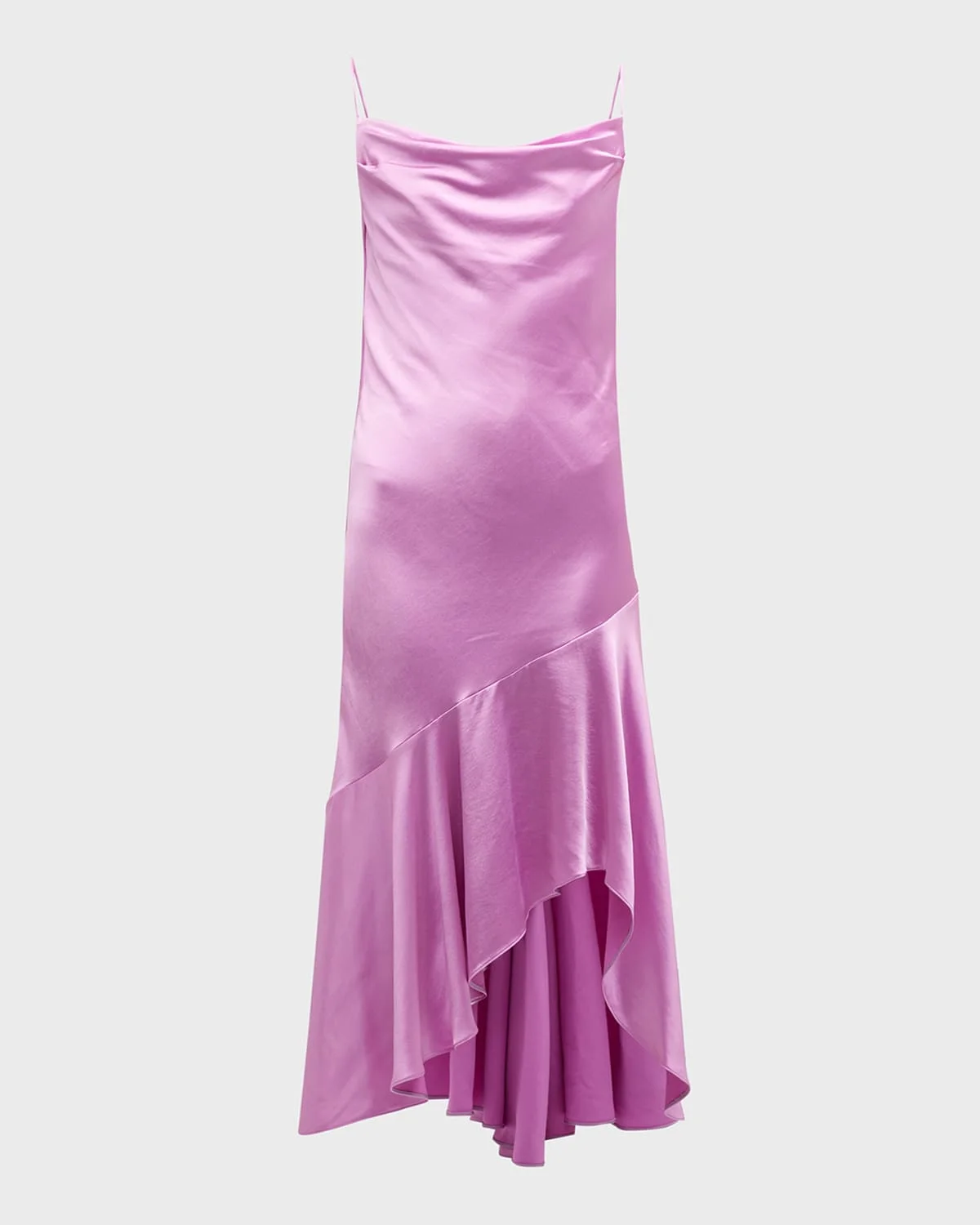 La Rosas High-Low Satin Midi Dress - 1