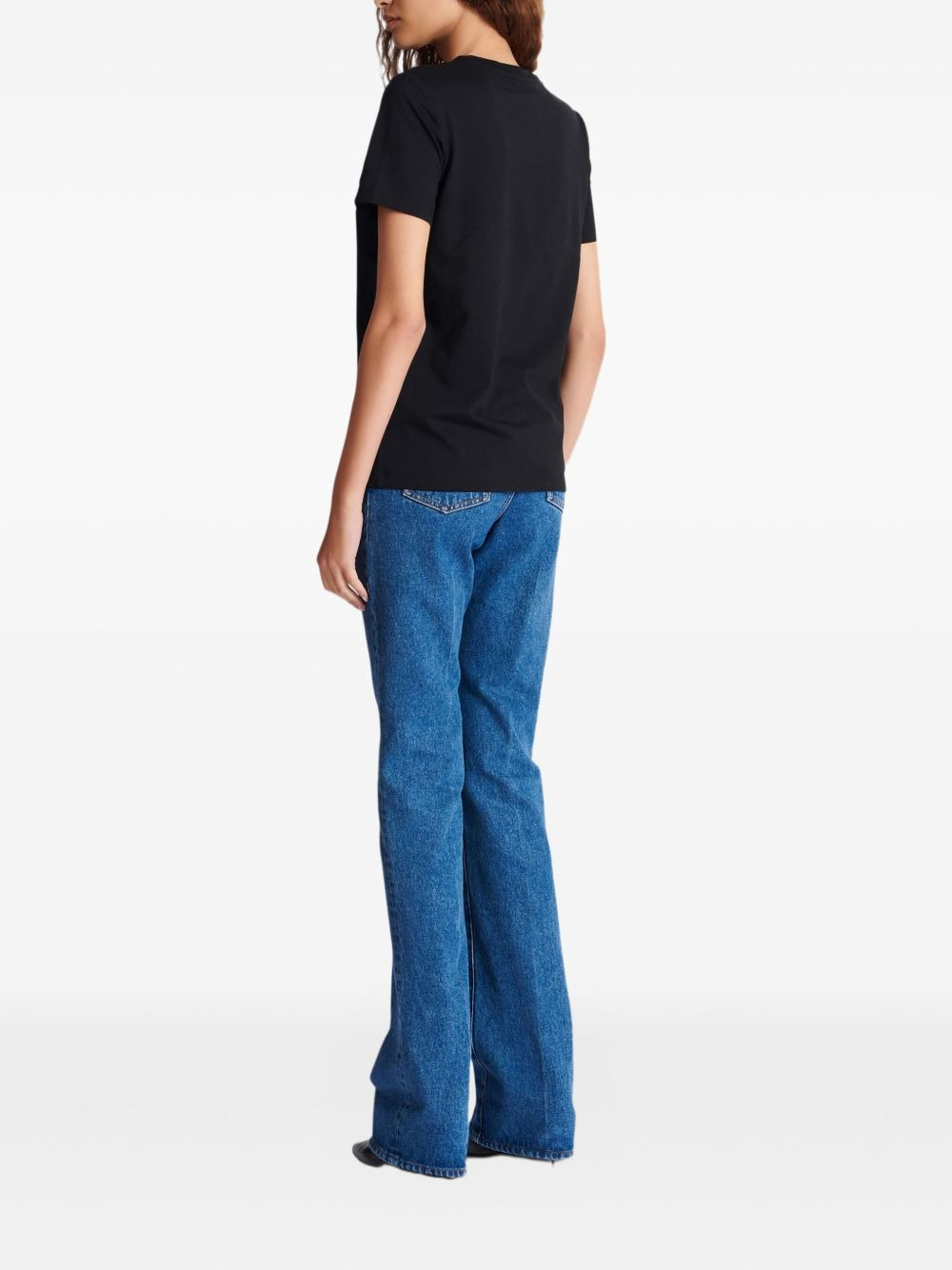 logo-embroidered cotton T-shirt - 4