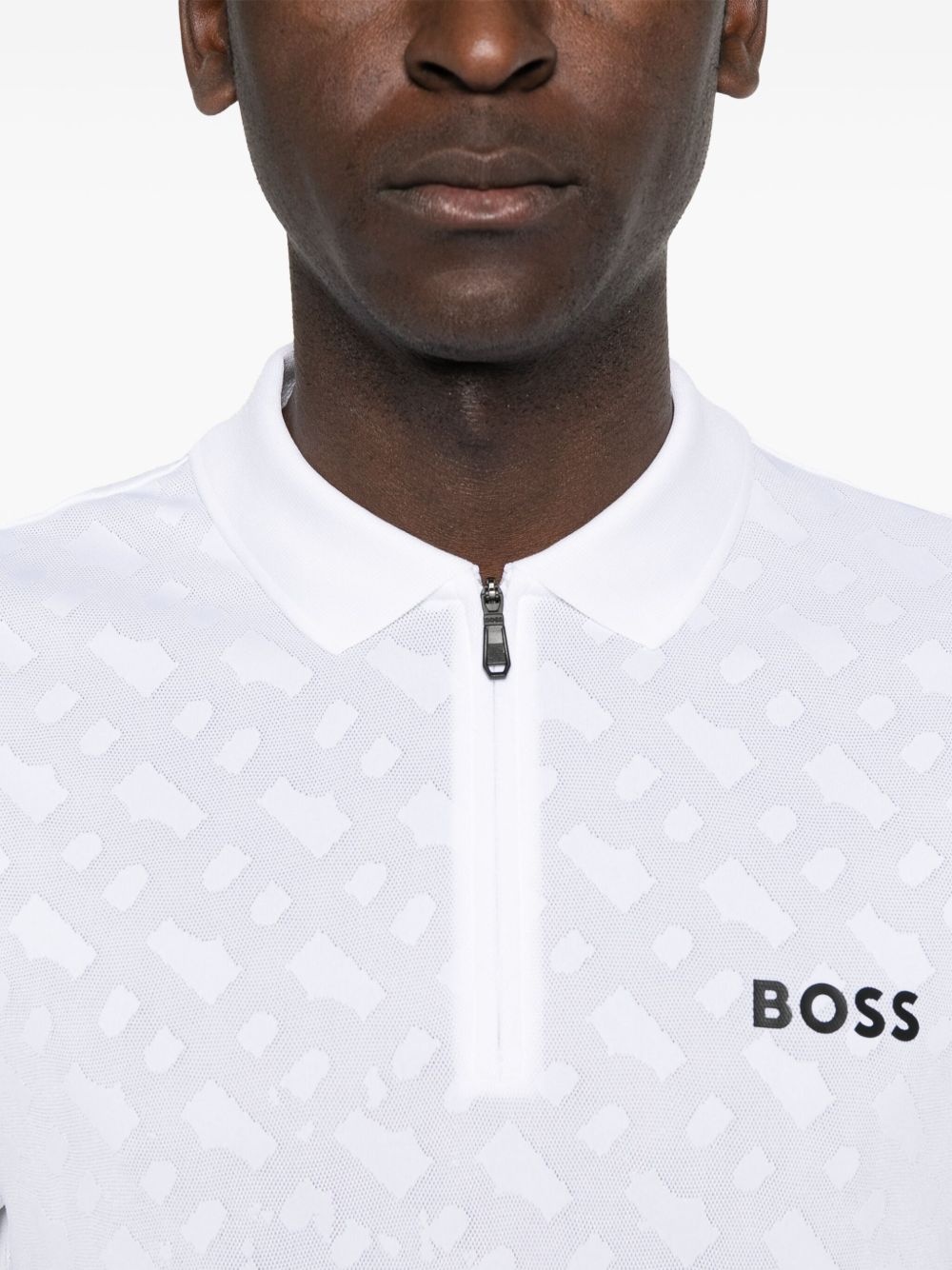 monogram-jacquard polo shirt - 4