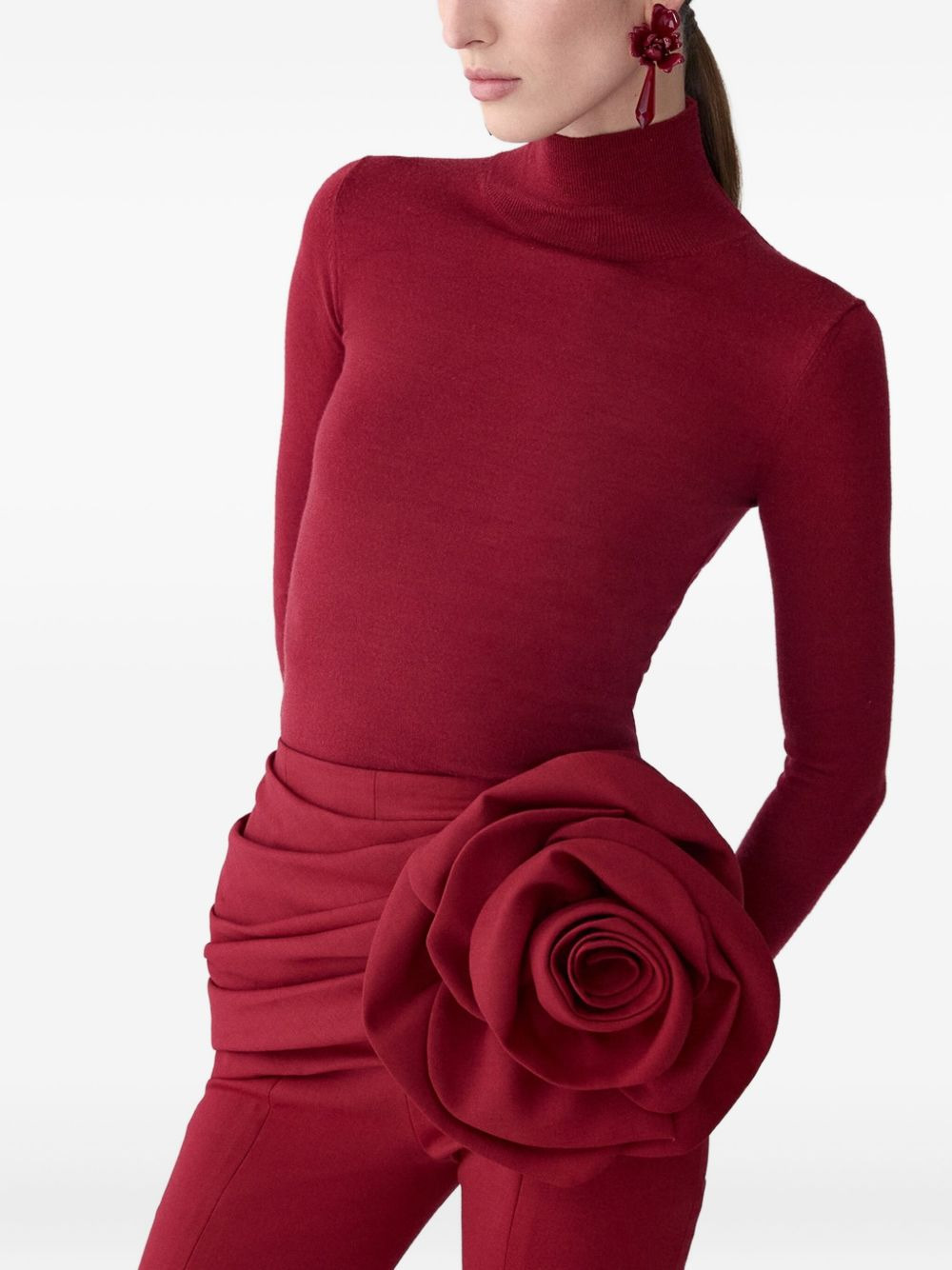 floral-appliqué trousers - 4