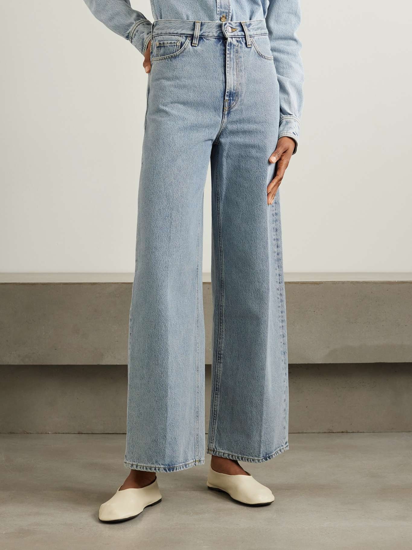 High-rise wide-leg organic jeans - 3