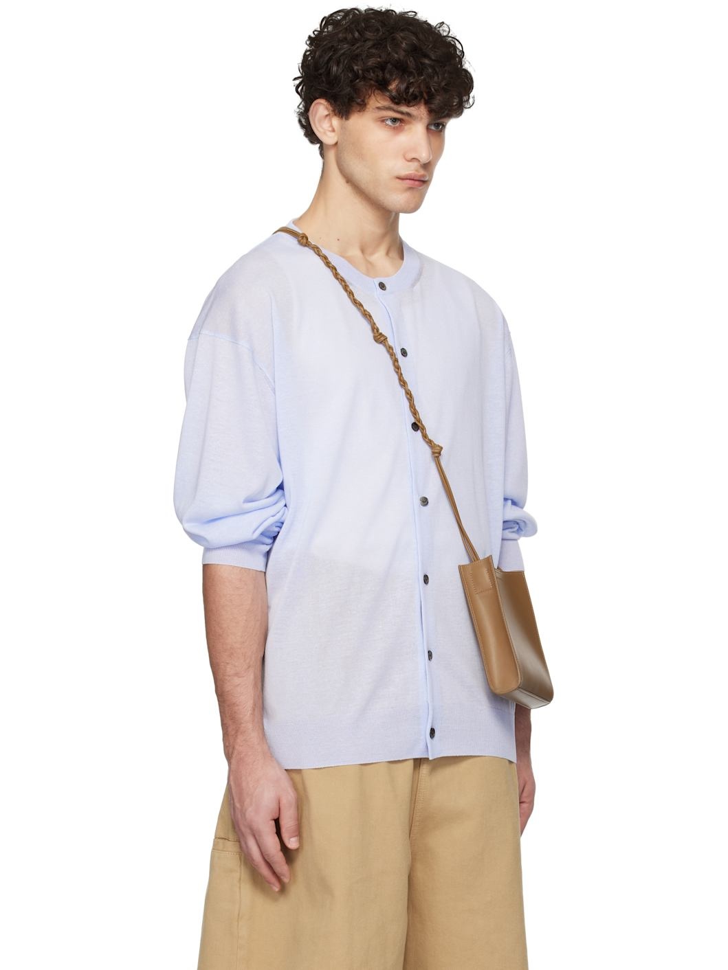 Blue Sheer Crewneck Cardigan - 2