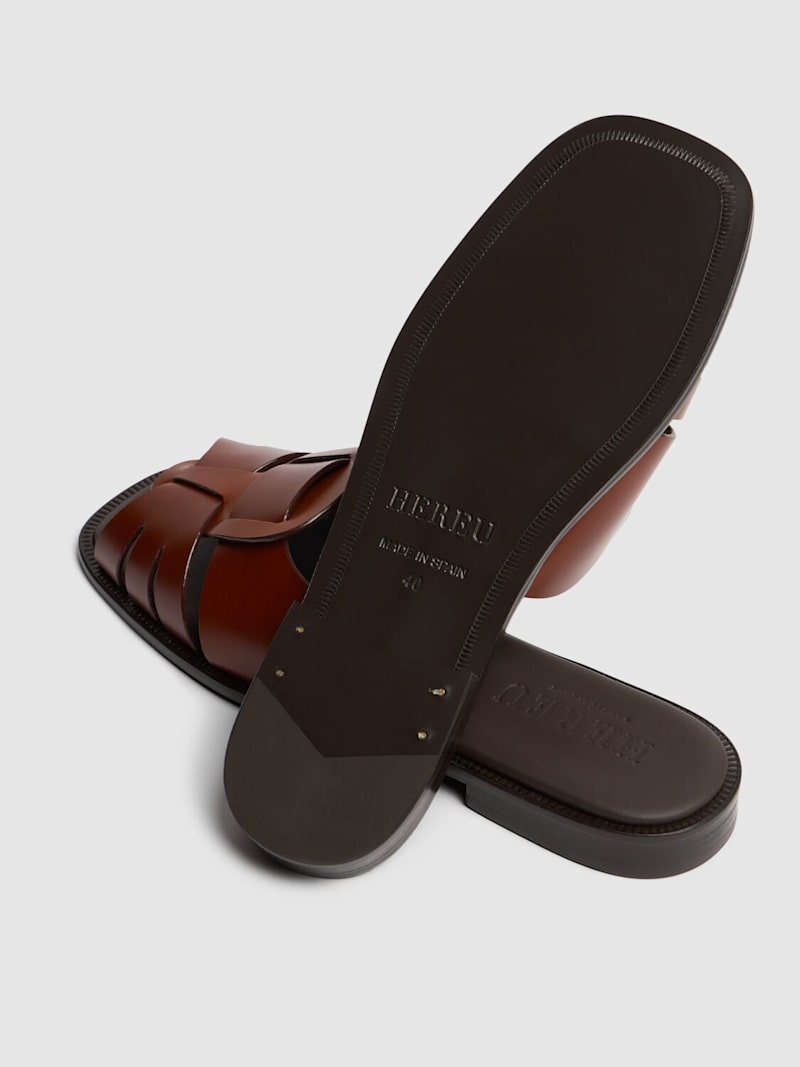 10mm Ancora squared leather slides - 3