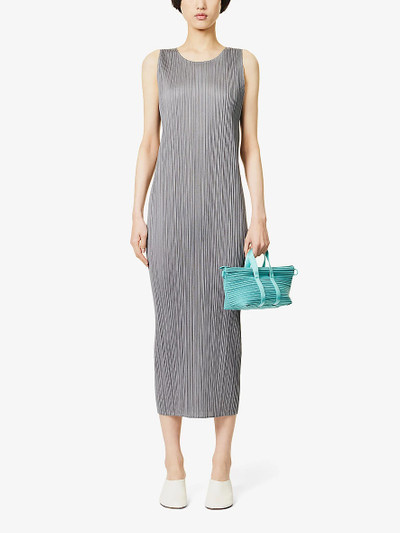 Pleats Please Issey Miyake Pleated round-neck knitted midi dress outlook