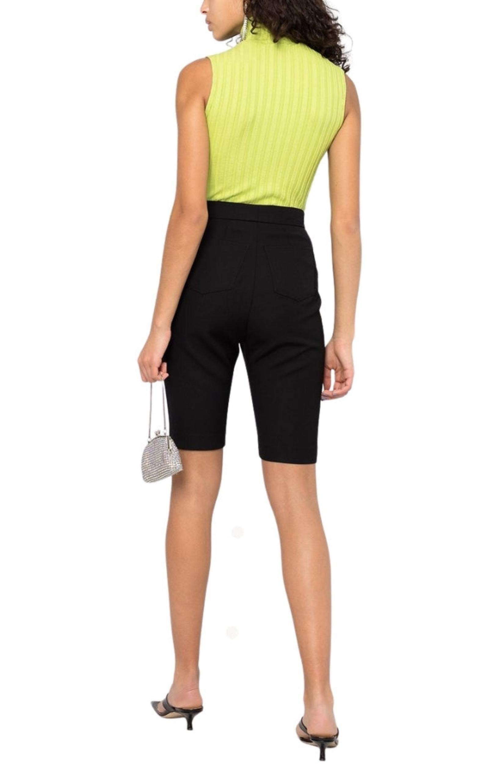 High-waisted Knee-length Wool Shorts - 5