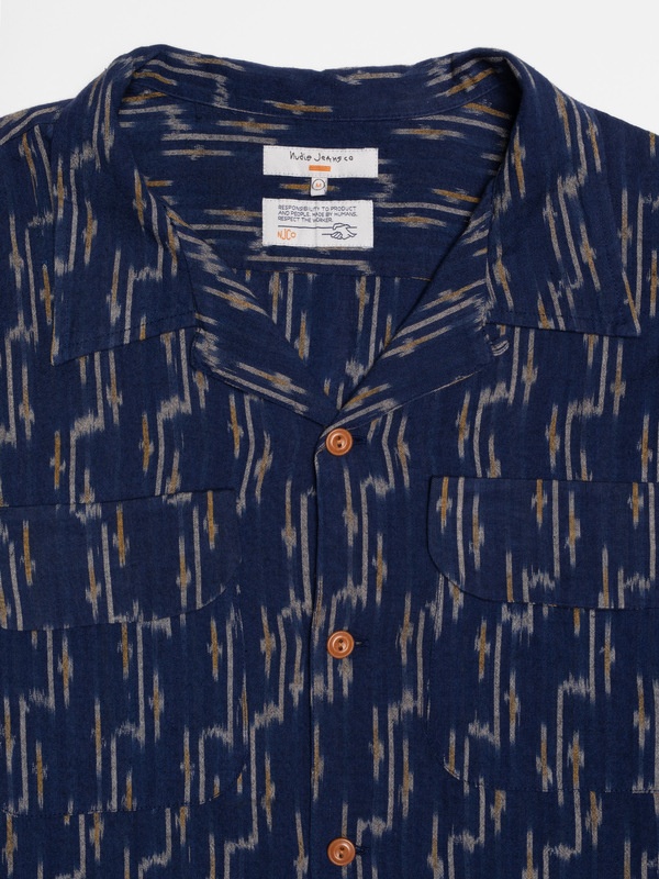 Vincent Ikat Shirt Blueberry - 5