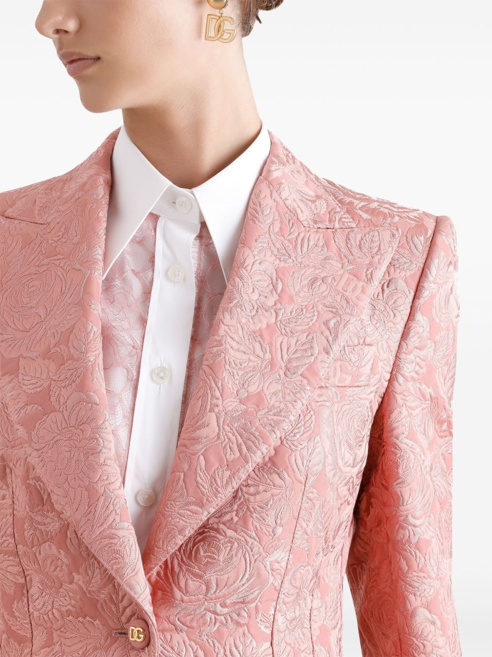 floral-jacquard blazer - 5