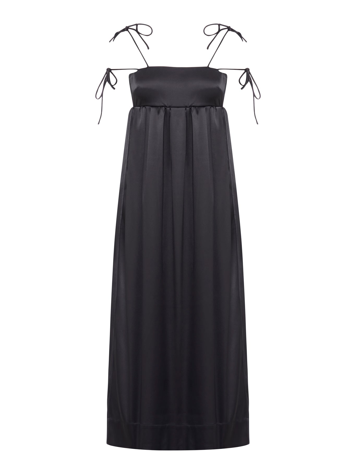 Ganni Double Satin String Long Dress Double Satin String