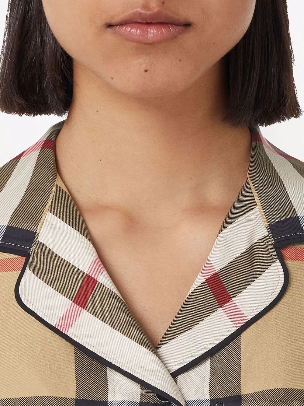 Vintage Check silk pajama shirt - 5