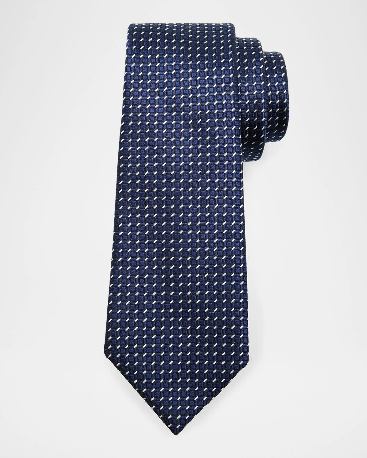 Men's Micro Dash Mulberry Silk Tie - 1