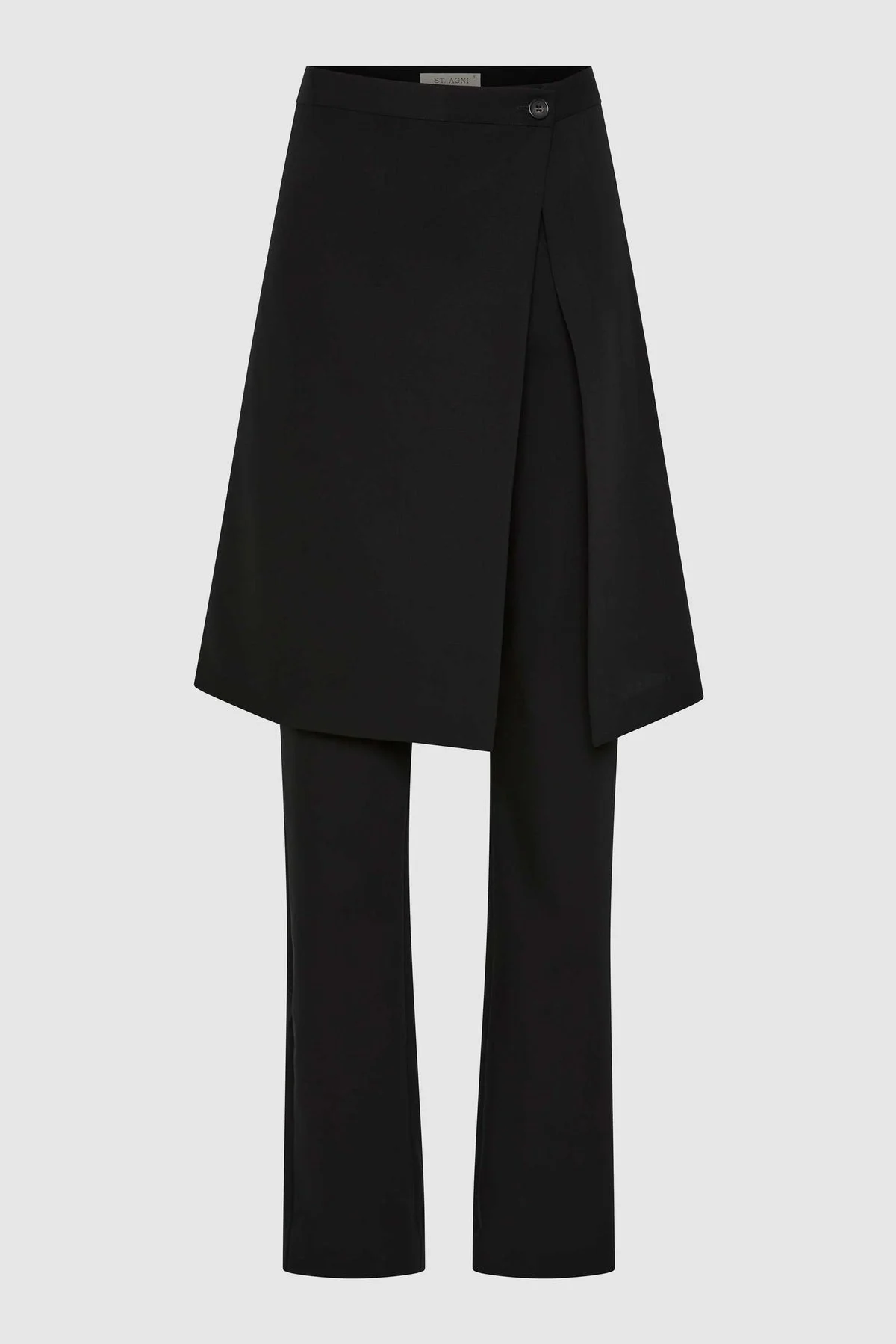 Wool Hybrid Skirt Pants - Black - 1