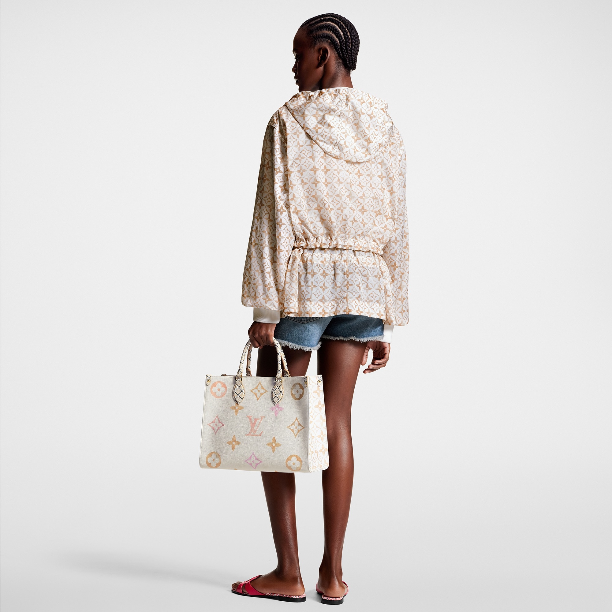 Monogram Flower Tile Short Parka - 3