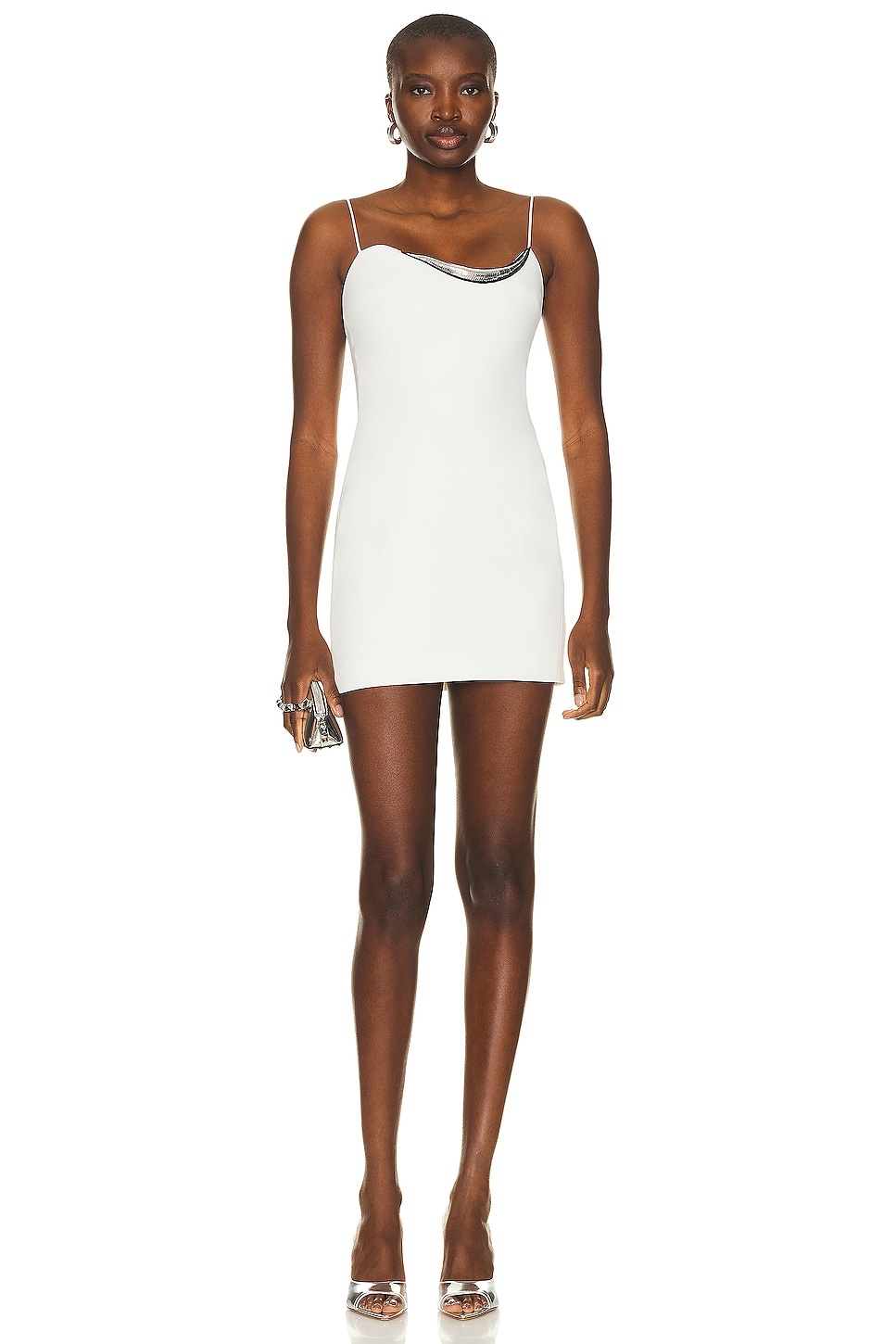 Metal Tube One Strap Mini Dress - 1