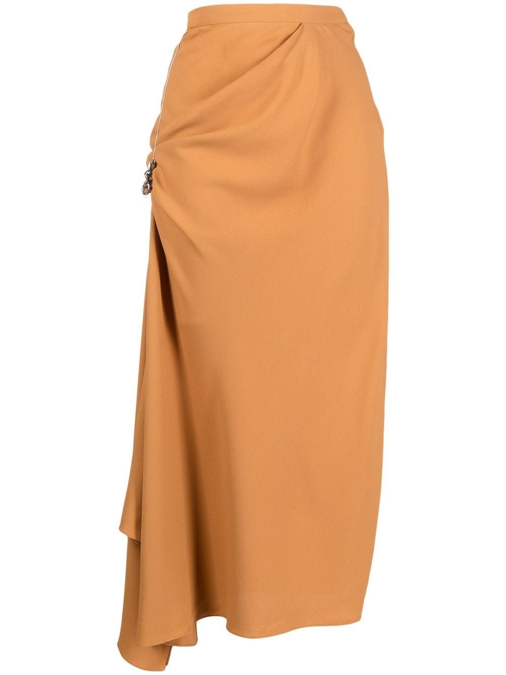 high-waisted ruched midi skirt - 1