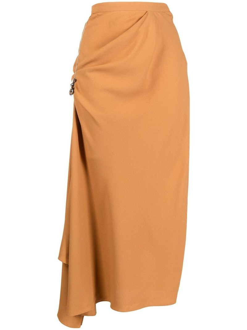 high-waisted ruched 미디 스커트 1