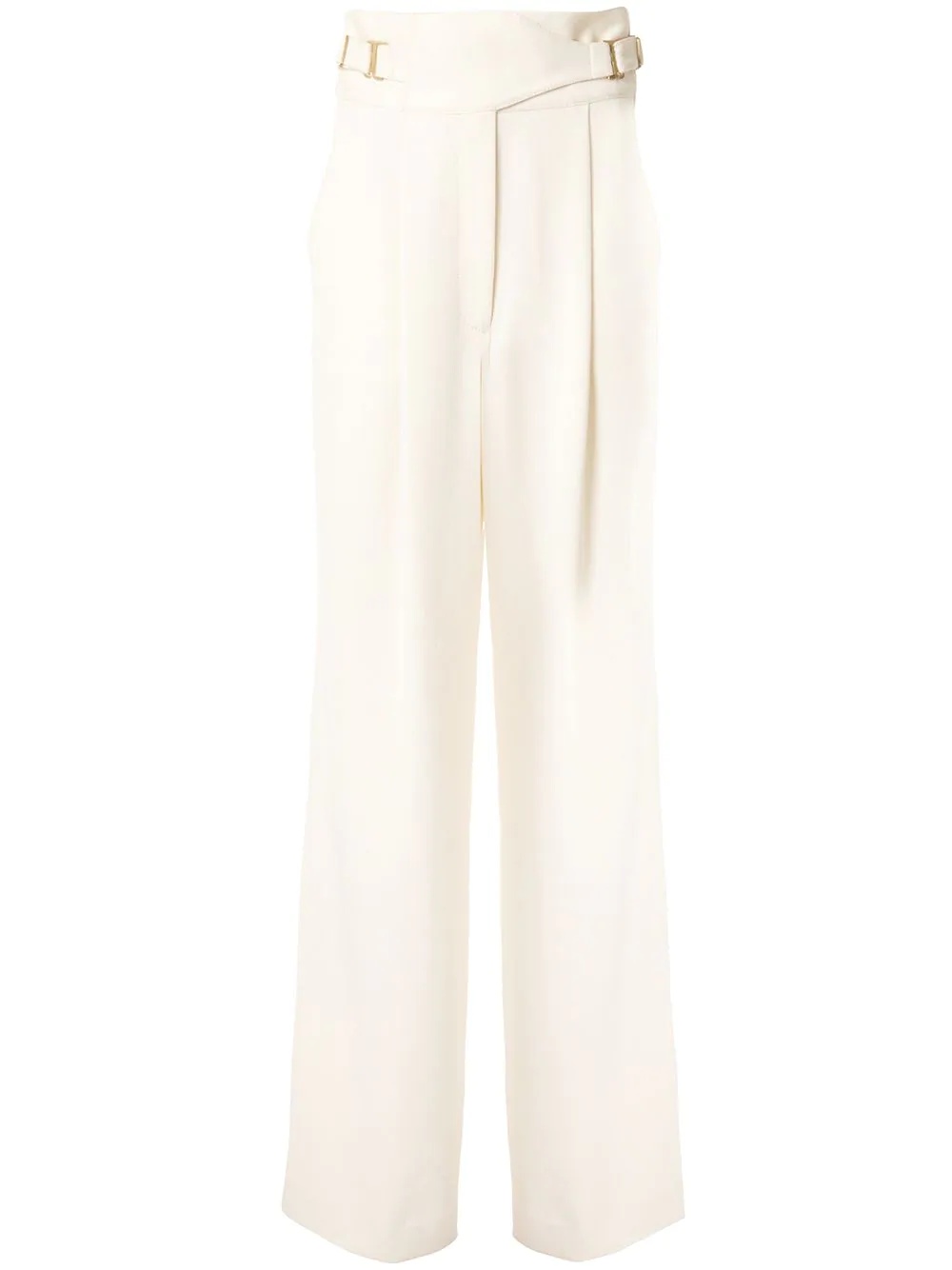 draped interlock trousers - 1