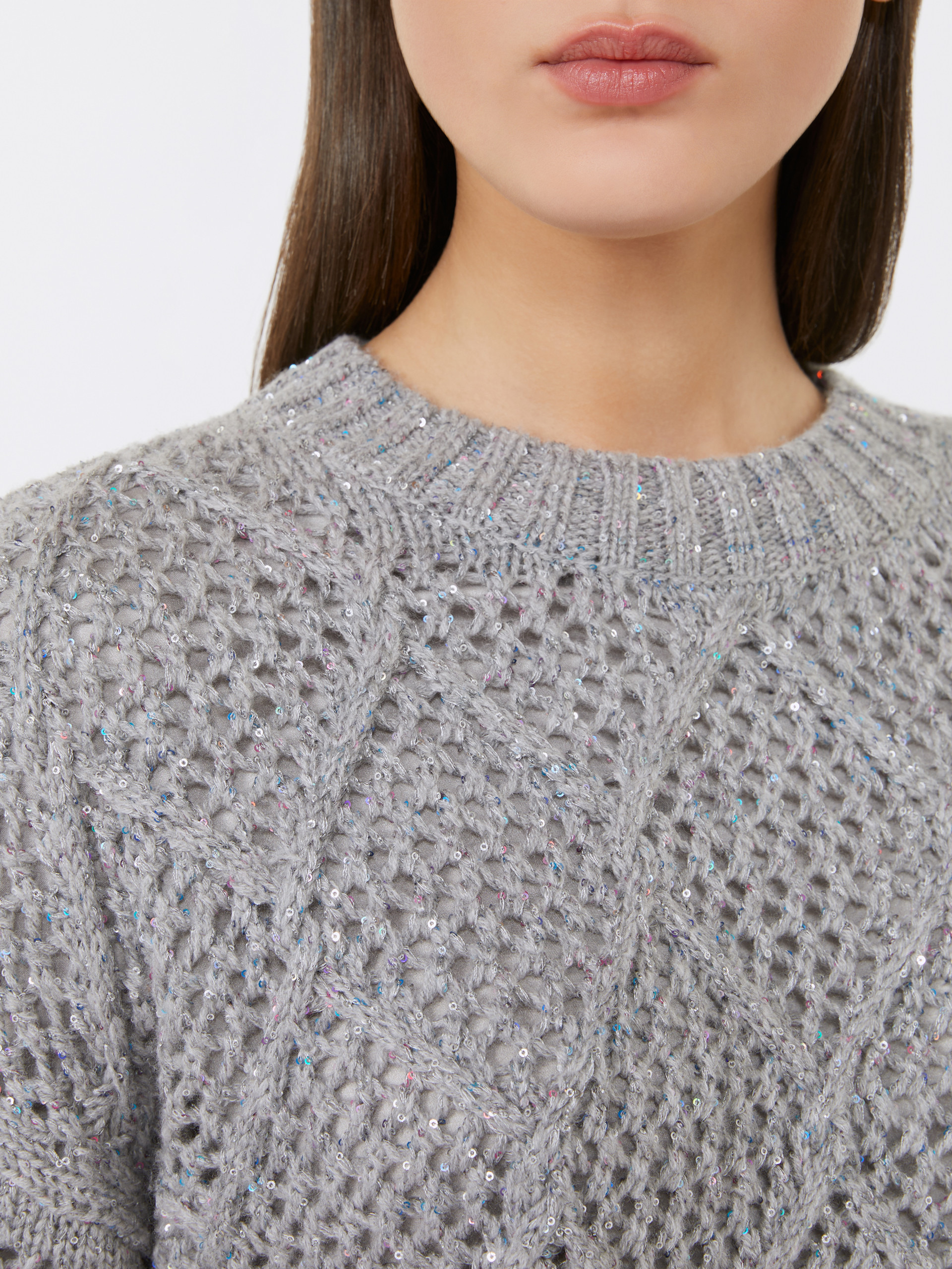 ELLADE Boxy sweater in wool and cashmere with sequins - 5