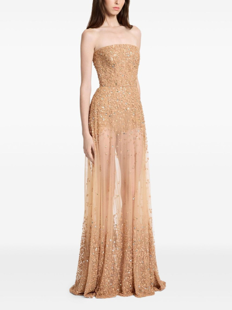 strapless beaded embroidered gown 1