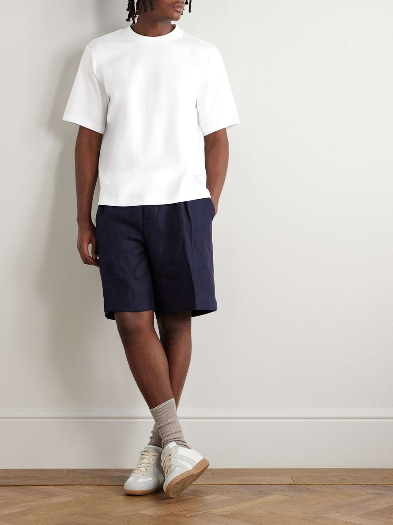Thom Browne Logo-Appliquéd Striped Cotton-Jersey T-Shirt outlook