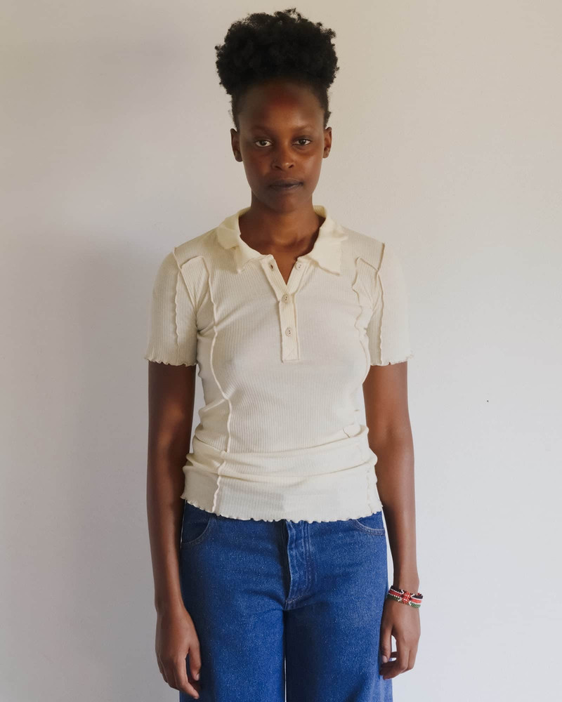 Omato Polo Tee Shirt - Organic Cotton Rib 1