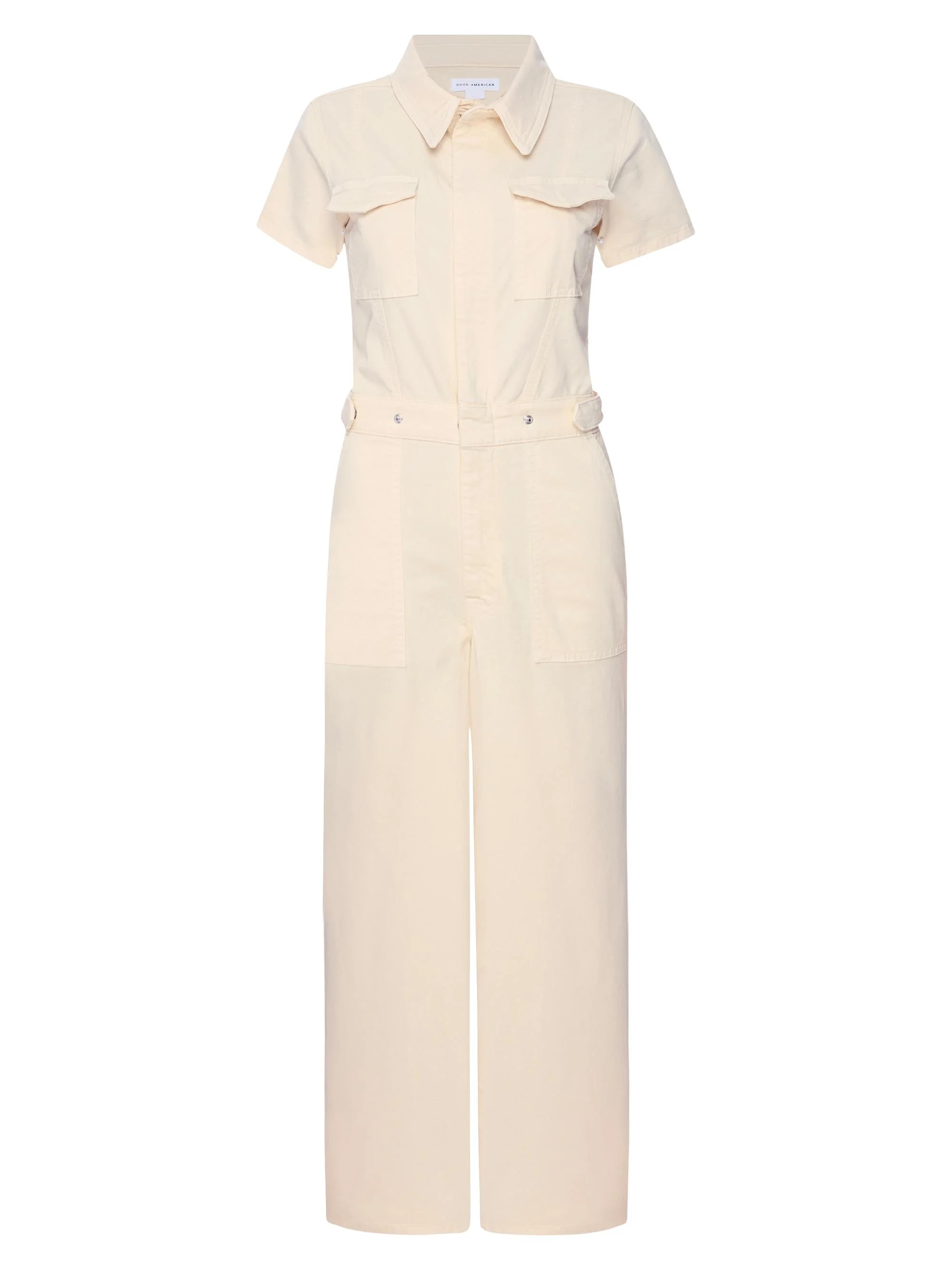Women's Fit For Success Twill Palazzo Crop Jumpsuit - Ecru - 1
