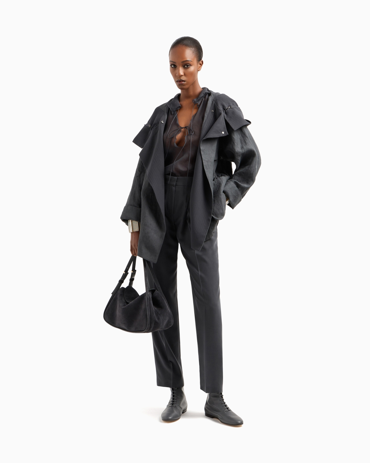 DOUBLE-PLEAT, SILK-SHANTUNG TROUSERS - 2
