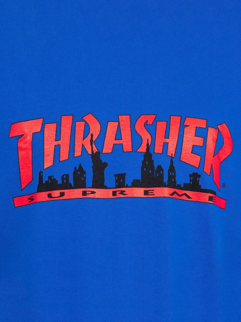 Supreme x Thrasher logo-print Skyline T-shirt outlook