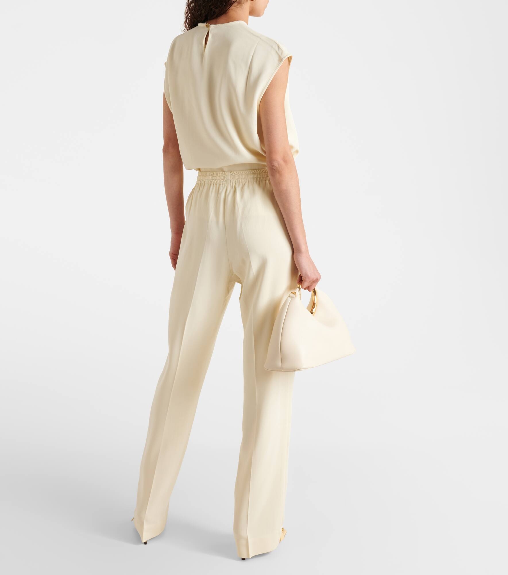 Aurelia crêpe straight pants - 3