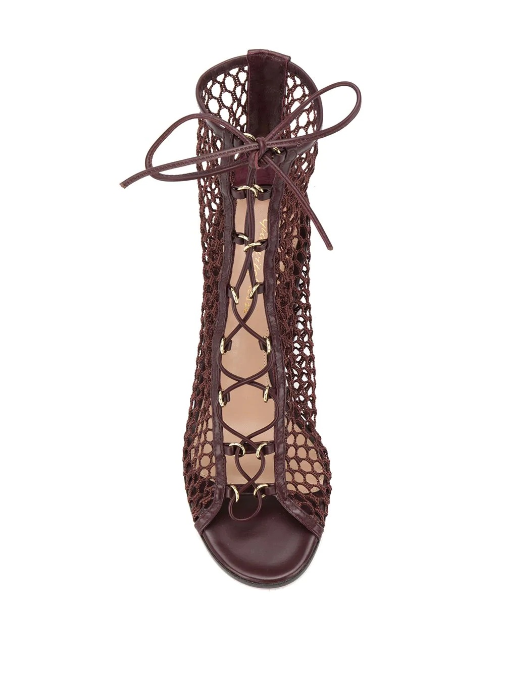 caged lace-up sandals - 4