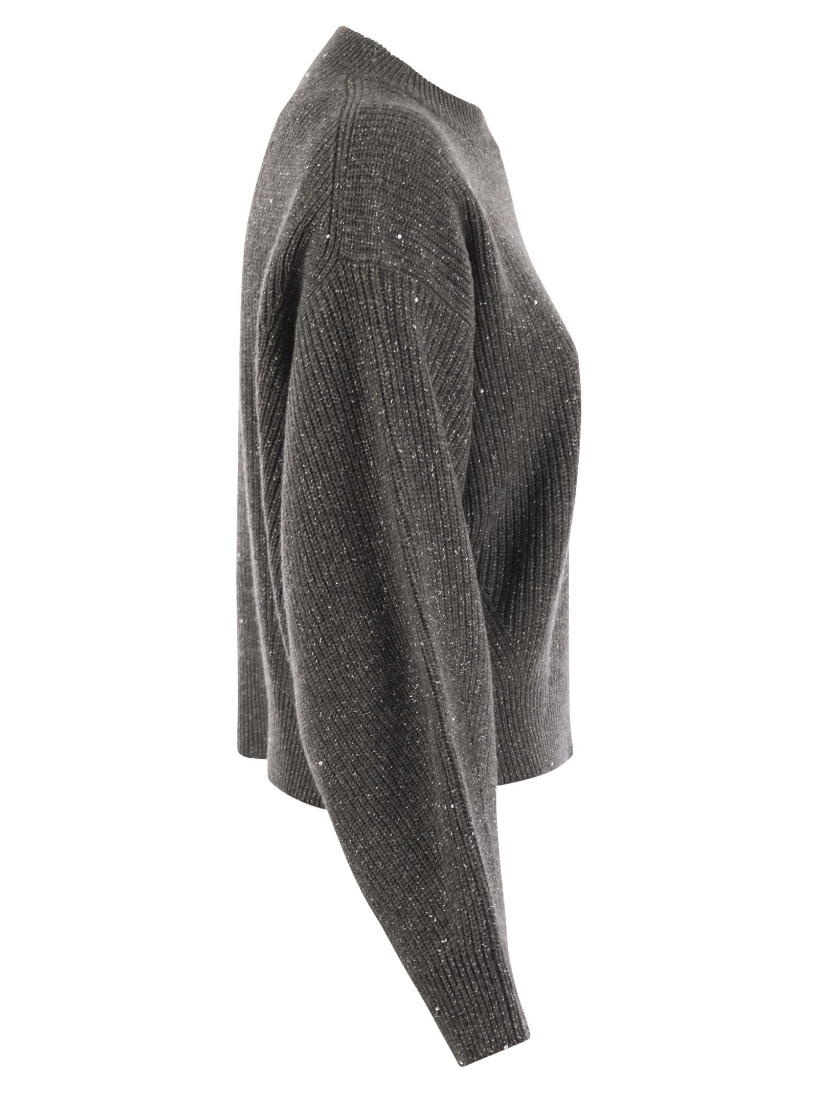 Brunello Cucinelli Women Dazzling Ribbed Sweater In Cashmere And Wool - 3