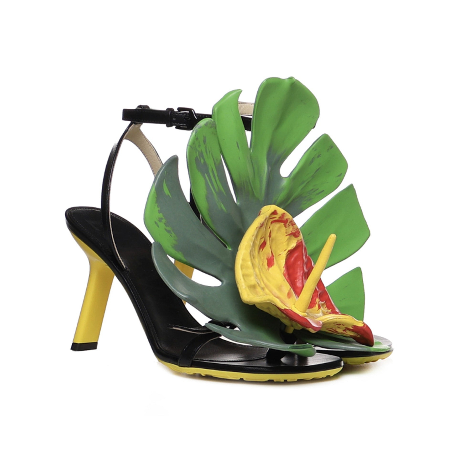 Loewe Petal Monstera Leather Sandals Women - 2
