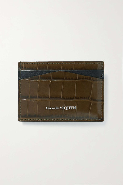 Alexander McQueen Skull croc-effect leather cardholder outlook