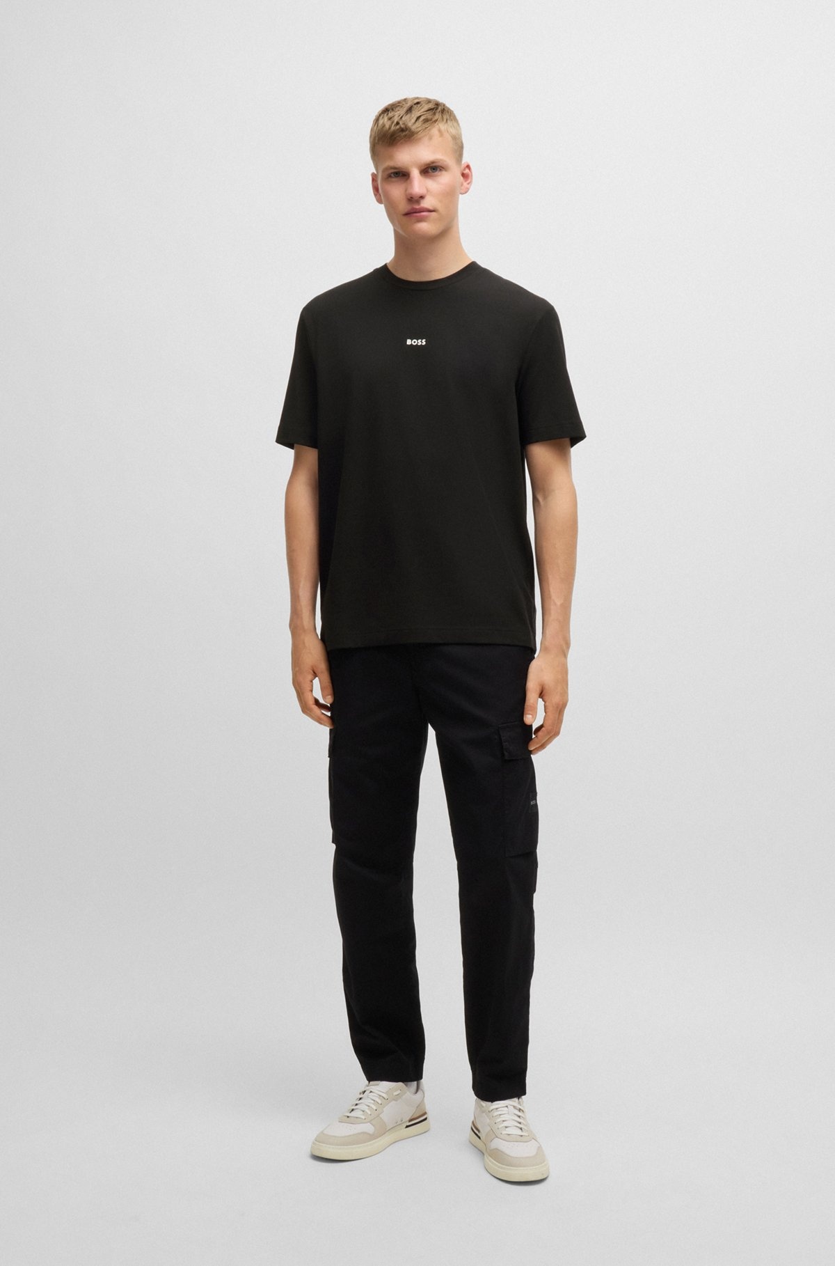 RELAXED-FIT T-SHIRT IN STRETCH COTTON WITH LOGO PRINT - 4