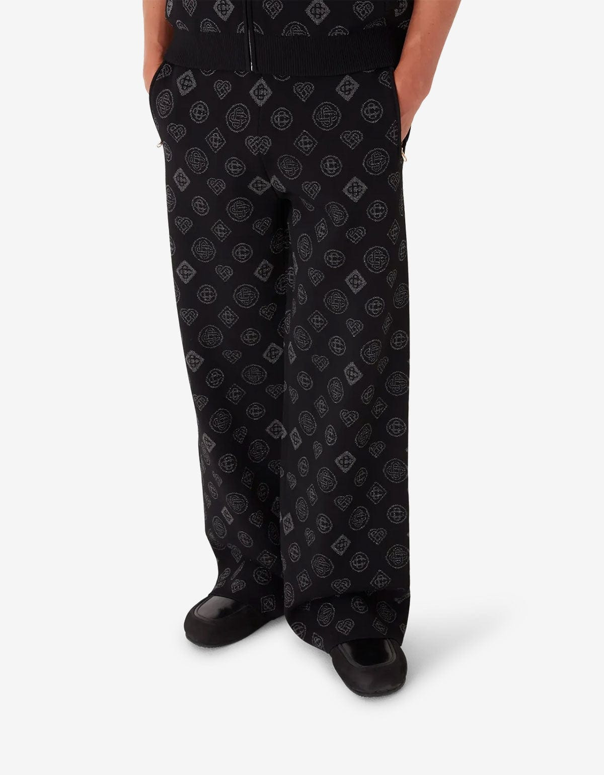 Casblanca Black Monogram Jacquard Trousers - 2