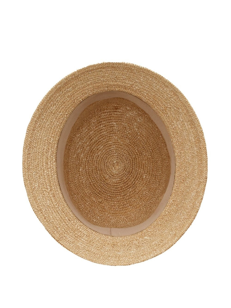 logo-plaque straw bucket hat 3