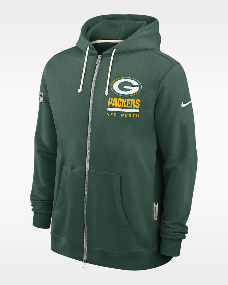 Green Bay Packers Utility Player Sideline Men's Nike Dri-FIT NFL Full-Zip Hoodie 1