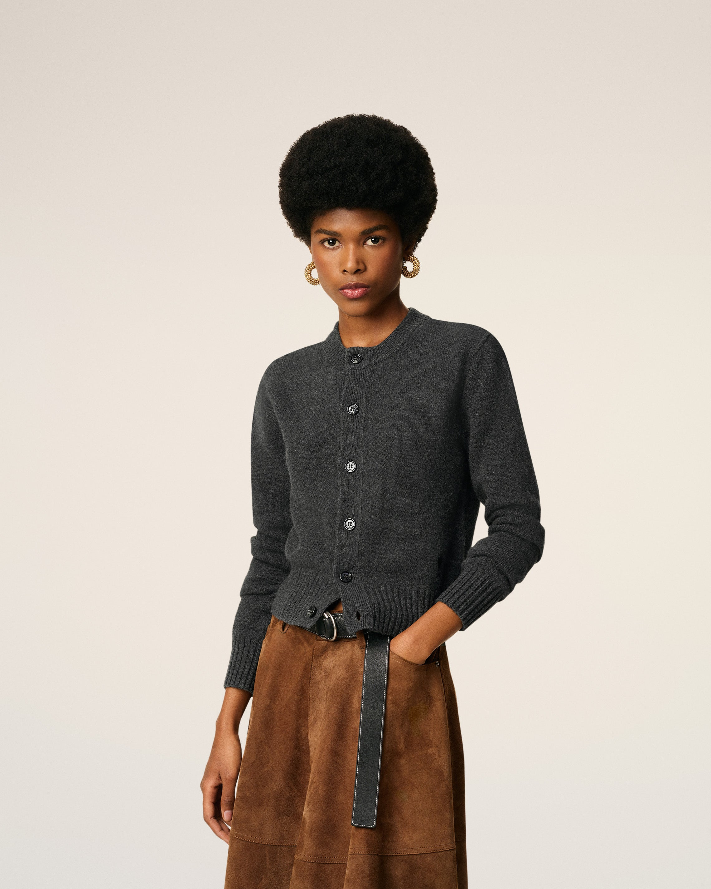 BLACK CASHMERE AMI DE COEUR CARDIGAN - 3