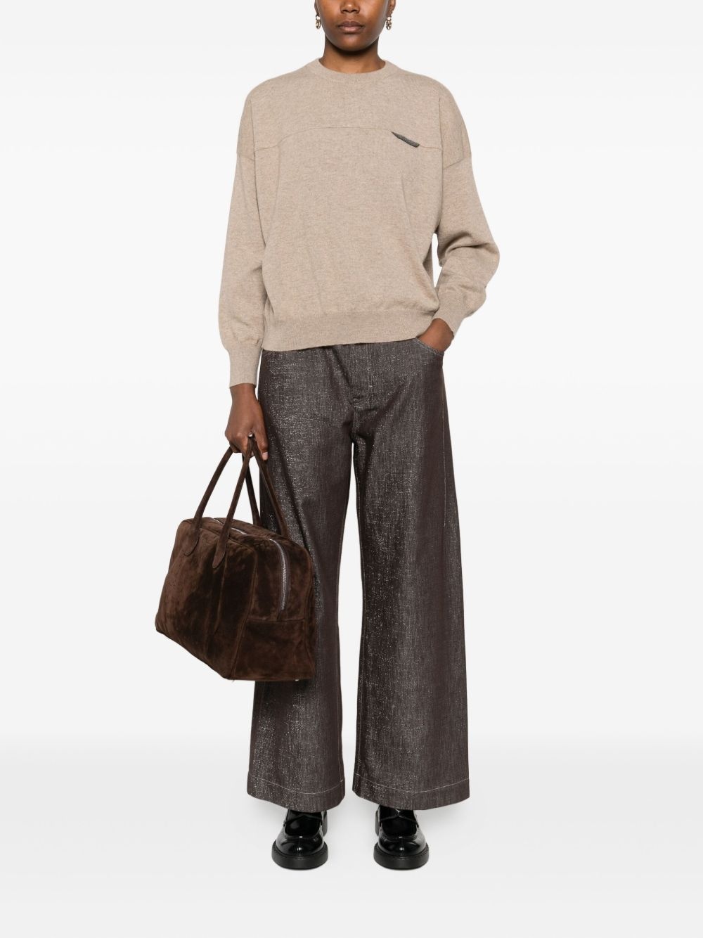 monili-embellished sweater - 2
