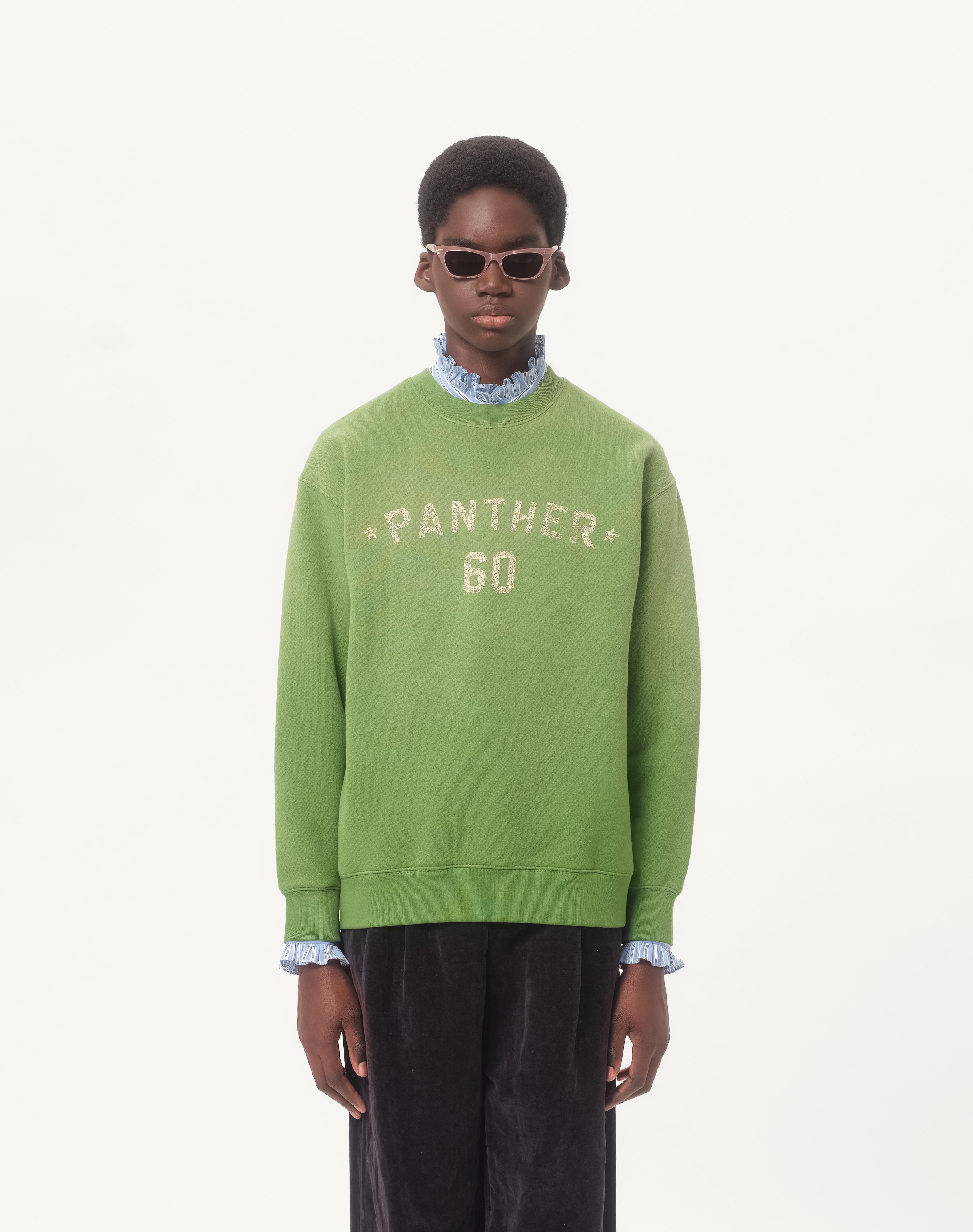 COTTON SWEATSHIRT WITH CHEZ VALENTINO PRINT - 4