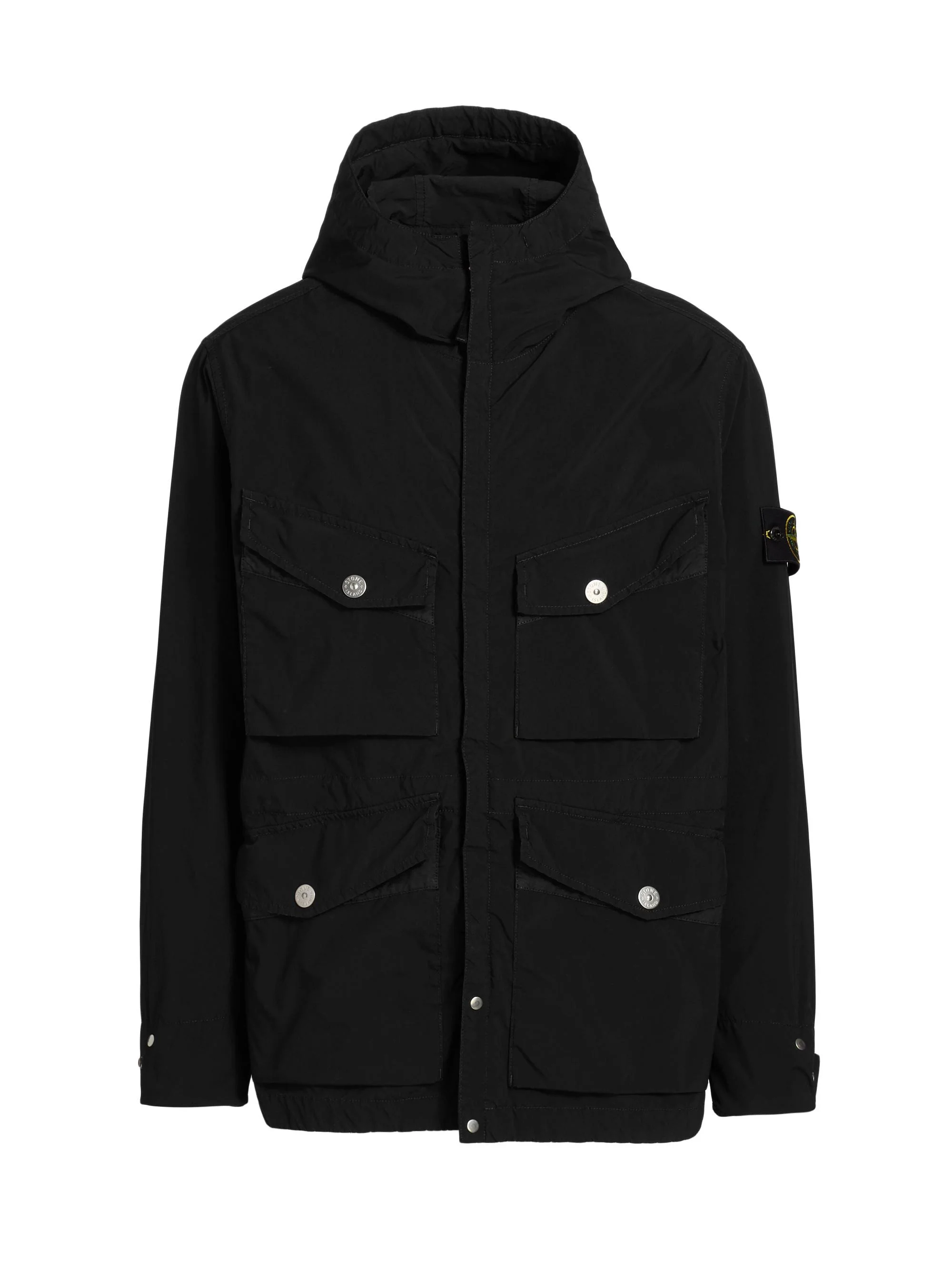 Men's Short Parka Coat - Black - 1