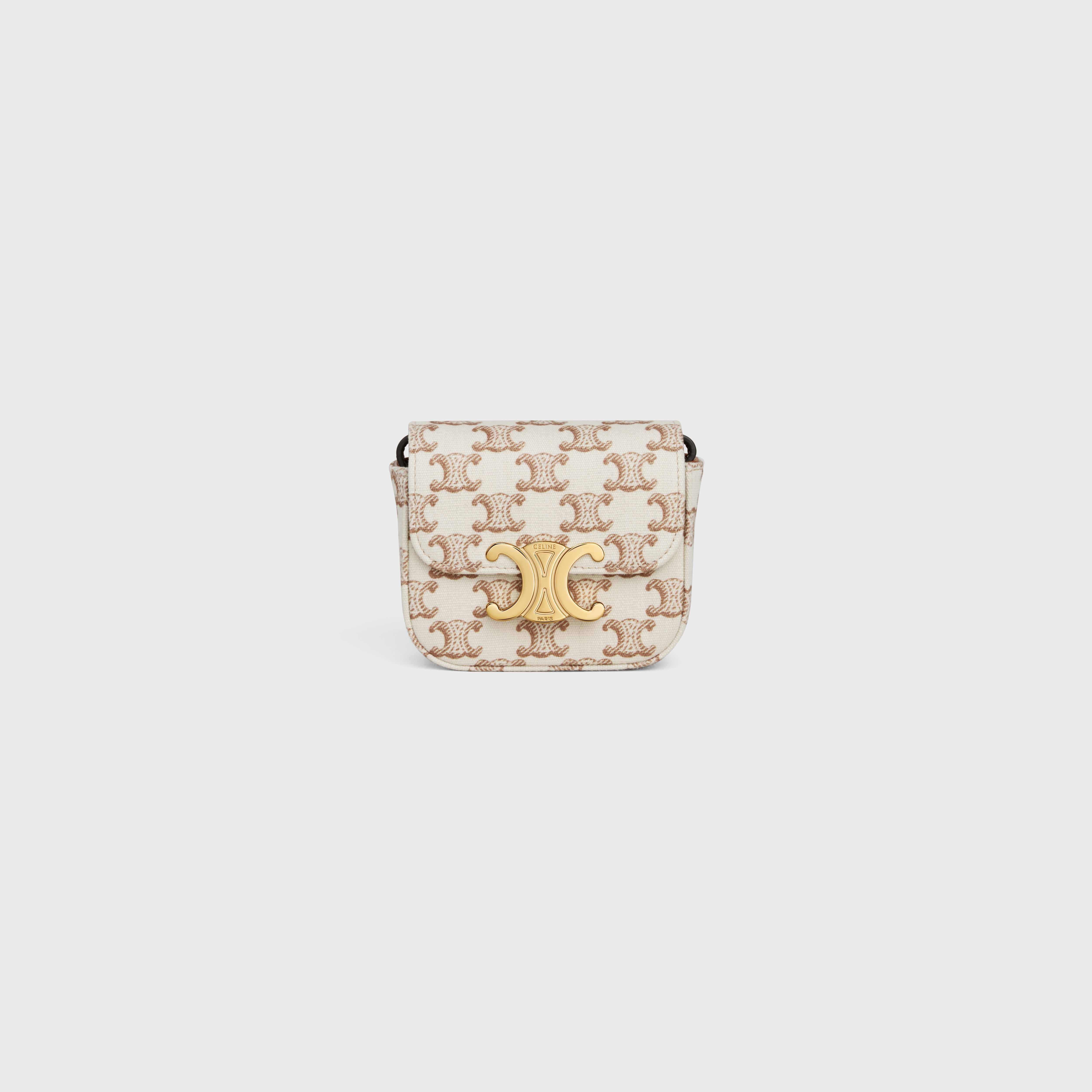 CELINE MINI CLAUDE in TEXTILE WITH TRIOMPHE PRINT AND