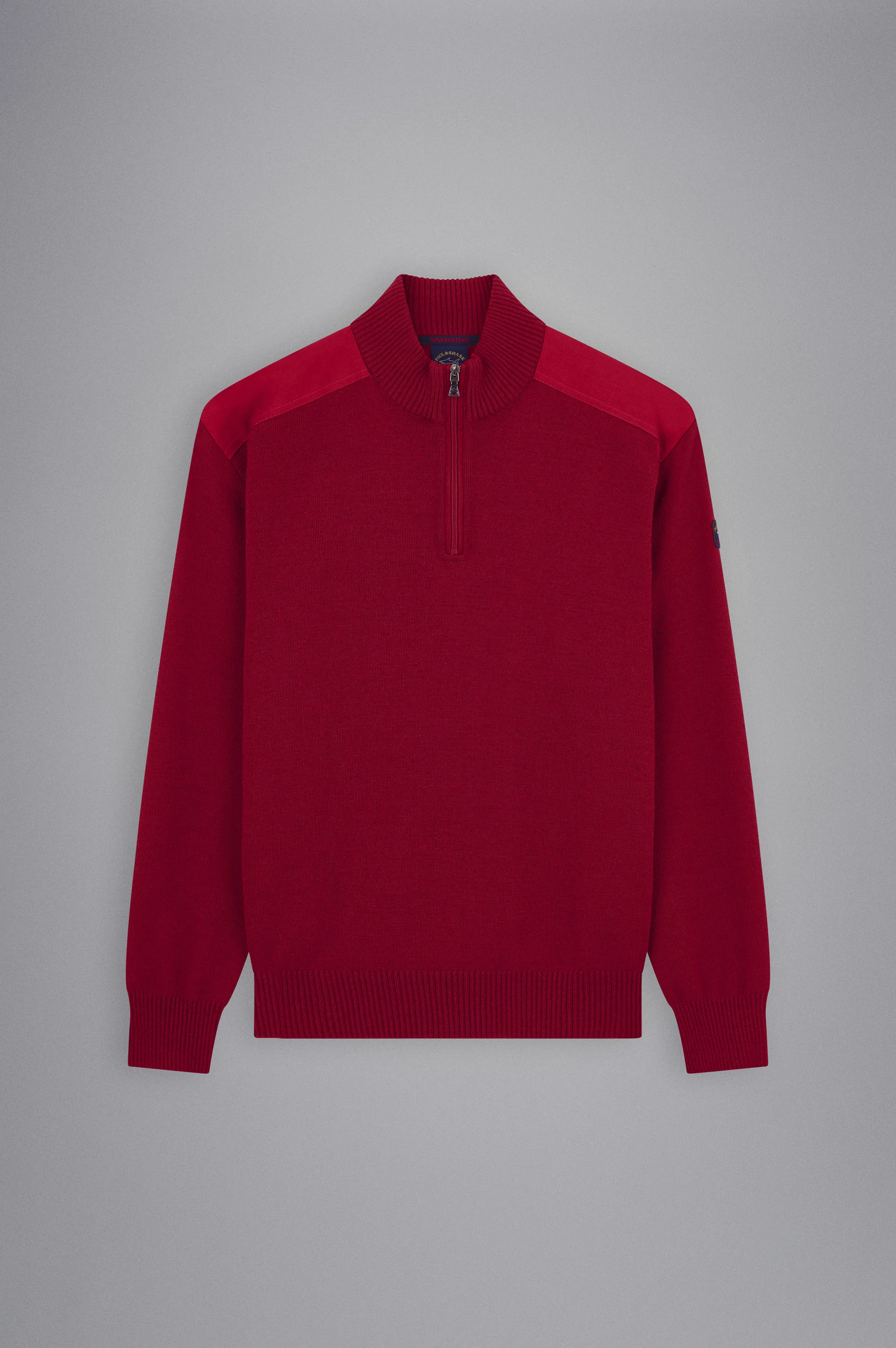WOOL HALF ZIP SWEATER - 1