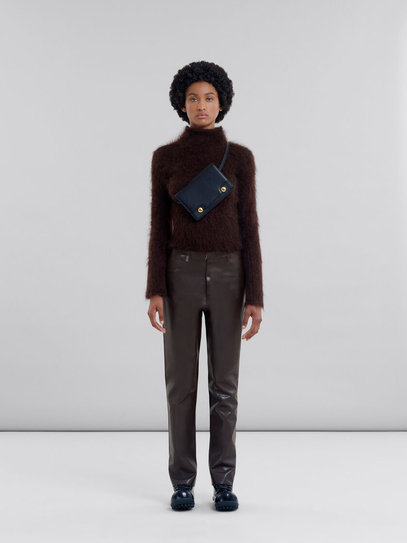 Marni BLACK LEATHER TRUNKAROO BUM BAG outlook