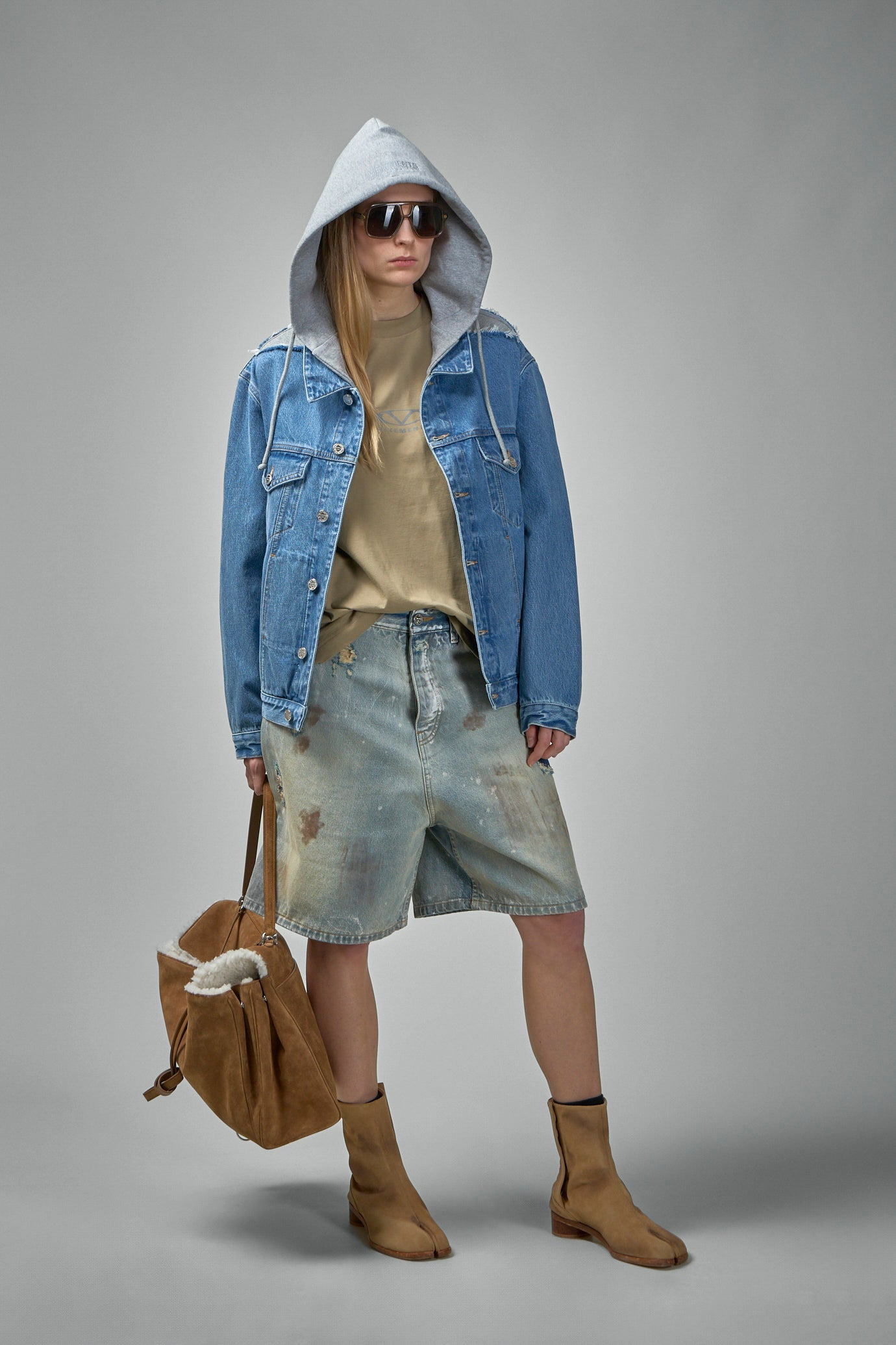Deconstructed Hooded Denim Jacket - 2