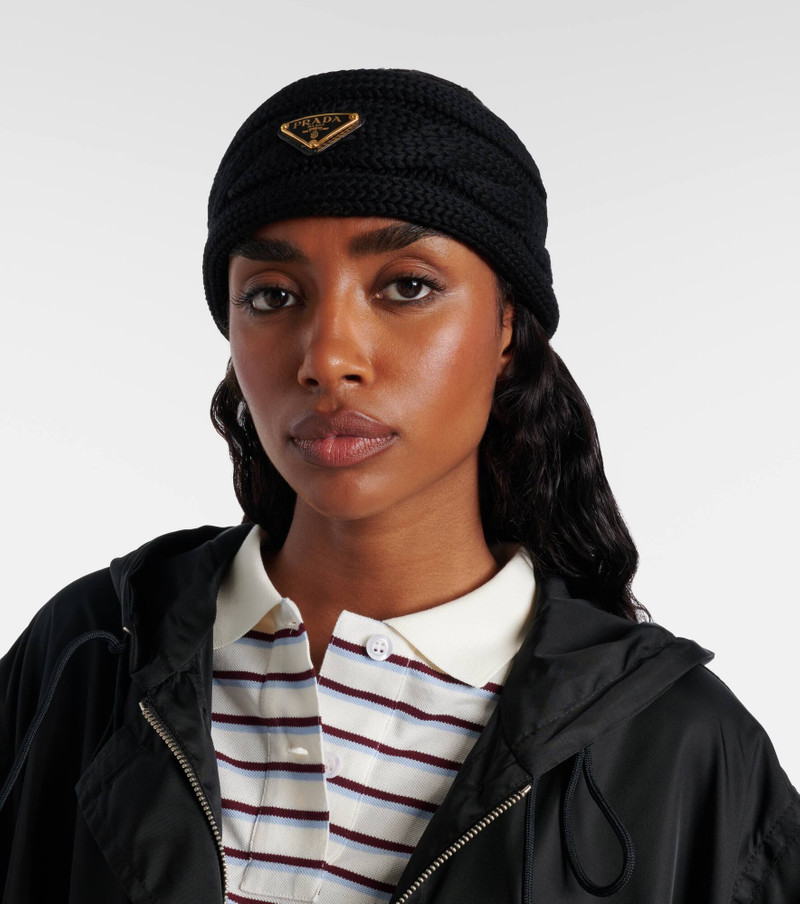 Prada Cable-knit virgin wool headband outlook